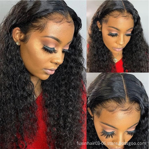 30 Inch Kinky Curly Wigs Lace Front 13X6 Human Hair Deep Curly Human Hair Wigs Full Lace Human Hair Wig with Bangs Loose